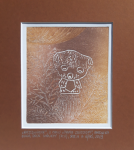 Grafika artystyczna na ścianę, Druk wypukły, kolor, sygnowana 10,0 x 12,0 cm - NIEDŹWIADEK Z CYKLU MAMA DZIECIOM 