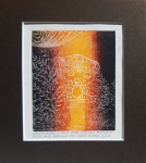 Grafika artystyczna na ścianę, Druk wypukły, kolor, sygnowana 10,0 x 12,0 cm - NIEDŹWIADEK Z CYKLU MAMA DZIECIOM