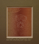 Grafika artystyczna na ścianę, Druk wypukły, kolor, sygnowana 10,0 x 12,0 cm - NIEDŹWIADEK Z CYKLU MAMA DZIECIOM 