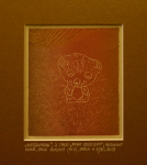 Grafika artystyczna na ścianę, Druk wypukły, kolor, sygnowana 10,0 x 12,0 cm - NIEDŹWIADEK Z CYKLU MAMA DZIECIOM 