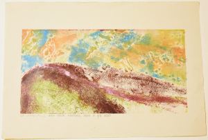 Grafika artystyczna na ścianę. Monotypia kolorowa sygnowana 16,0 x 32,0 cm - CZY WYSTARCZY?... I