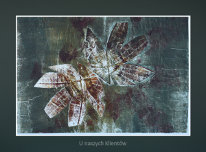 Grafika artystyczna na ścianę, Monotypia, kolor, sygnowana 67,5 x 98,0 cm - MOJE DWA ŚWIATY IV