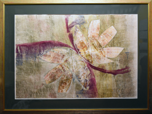 Grafika artystyczna na ścianę, Monotypia, kolor, sygnowana 67,5 x 98,0 cm - MOJE DWA ŚWIATY II