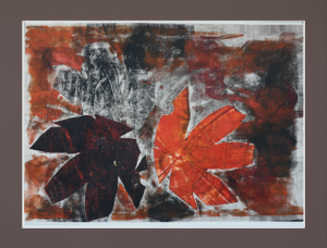 Grafika artystyczna na ścianę, Monotypia, kolor, sygnowana 69,0 x 99,0 cm oraz 69,0 x 98,5 cm - MOJE DWA ŚWIATY IX