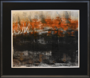 Grafika artystyczna na ścianę, Monotypia, kolor, sygnowana 49,5 x 59,0 cm - MOKRADŁA II