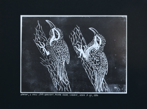 Grafika artystyczna na ścianę, Linoryt czarno-biały sygnowany 18,0 x 24,5 cm -  POPISY Z CYKLU TATA DZIECIOM