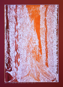 Grafika artystyczna na ścianę, Linoryt kolorowy sygnowany 50,0 x 35,0 cm - JEDNO Z WIELU