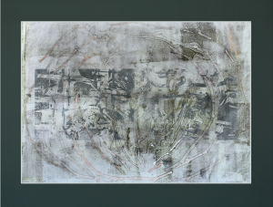 Grafika artystyczna na ścianę, Monotypia, kolor, sygnowana 68,0 x 98,0 cm - WINOBRANIE III