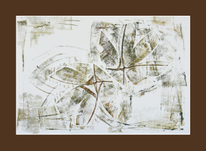 Grafika artystyczna na ścianę, Monotypia, kolor, sygnowana 67,5 x 98,0 cm - MOJE DWA ŚWIATY V