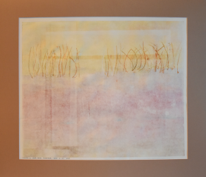 Grafika artystyczna na ścianę, Monotypia, kolor, sygnowana 49,5 x 59,0 cm - MOKRADŁA IV