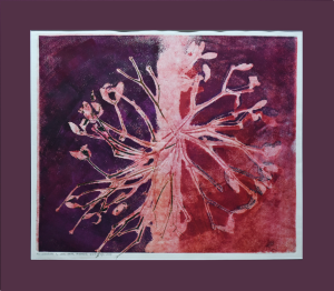 Grafika artystyczna na ścianę, Monotypia, kolor, sygnowana 49,0 x 49,5 cm - MÓJ WSZECHŚWIAT II