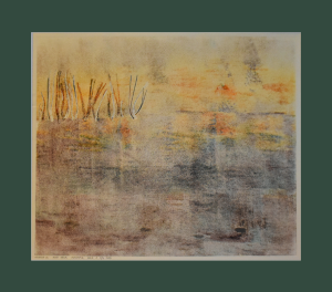 Grafika artystyczna na ścianę, Monotypia, kolor, sygnowana 49,5 x 59,0 cm - MOKRADŁA VI