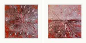 Grafika artystyczna na ścianę, Monotypia, kolor, sygnowana 49,0 x 49,0 cm - MÓJ WSZECHŚWIAT V