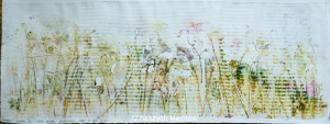 Grafika artystyczna na ścianę. Monotypia kolorowa, sygnowana 25,5 x 70,0 cm - PACHNĄCA ZIOŁAMI III