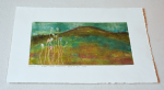 Grafika artystyczna na ścianę. Monotypia kolorowa sygnowana 16,5 x 32,0 cm - MAKÓWKI I
