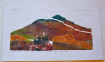 Grafika artystyczna na ścianę. Szablon i monotypia kolorowa sygnowana 16,0 x 32,0 cm - W GÓRACH TĘCZOWYCH V