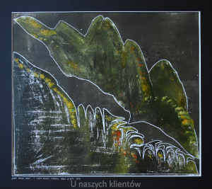 Grafika artystyczna na ścianę. Szablon kolorowy sygnowany 42,0 x 48,0 cm - HORY NASZY, HORY...