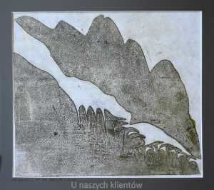 Grafika artystyczna na ścianę. Szablon kolorowy sygnowany 42,0 x 48,0 cm - HORY NASZY, HORY...