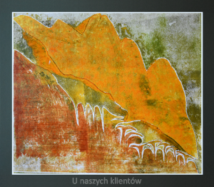 Grafika artystyczna na ścianę. Szablon kolorowy sygnowany 42,0 x 48,0 cm - HORY NASZY, HORY...