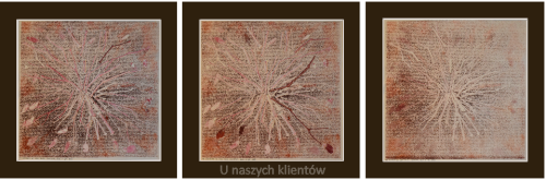 Grafika artystyczna na ścianę, Monotypia, praca sygnowana, Mój wszechświat VI b, passe-partout brązowe - sprzedane.png