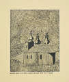 Grafika artystyczna na ścianę, Linoryt czarno-biały, praca sygnowana, Blechnarka. Cerkiew p.w. śś. Kosmy i Damiana, passe-partout żółte.png