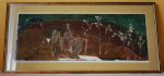 Grafika artystyczna na ścianę. Technika mieszana, kolorowa, sygnowana 26,0 x 69,0 cm - ŁEMKOWSKA BAJKA II, Seria A