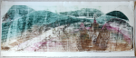 Grafika artystyczna na ścianę. Szablon kolorowy sygnowany 25,5 x 69,5 cm - ŁEMKOWSKA BAJKA I