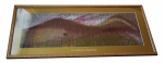 Grafika artystyczna na ścianę. Szablon i monotypia kolorowa sygnowana 24,0 x 70,5 cm - ŁEMKOWSKA BAJKA IV