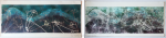 Grafika artystyczna na ścianę. Monotypia kolorowa, sygnowana 25,5 x 69,5 cm - PACHNĄCA ZIOŁAMI XII
