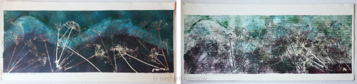 Grafika artystyczna na ścianę, Monotypia kolorowa, praca sygnowana, Pachnąca ziołami XII_1,2 przez 3.png
