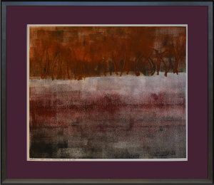 Grafika artystyczna na ścianę, Monotypia, kolor, sygnowana 49,5 x 59,0 cm - MOKRADŁA I