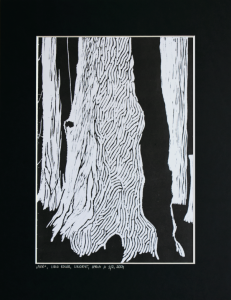 Grafika artystyczna na ścianę, Linoryt czarno-biały sygnowany 21,0 x 30,0 cm - PIEŃ