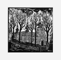 Grafika artystyczna na ścianę, Linoryt czarno-biały sygnowany 30,0 x 29,5 cm - Florynka. Cerkiew p.w. św. Michała Archanioła, passe-partout białe.png
