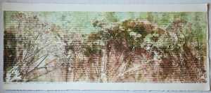 Grafika artystyczna na ścianę. Monotypia kolorowa, sygnowana 25,5 x 69,5 cm - PACHNĄCA ZIOŁAMI XIII