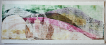 Grafika artystyczna na ścianę. Szablon i monotypia kolorowa sygnowana 25,5 x 70,0 cm - ŁEMKOWSKA BAJKA II