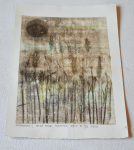 Grafika artystyczna na ścianę. Monotypia kolorowa sygnowana 29,0 x 20,5 cm - KŁOSOWISKO I 