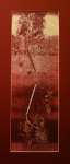 Grafika artystyczna na ścianę, Monotypia, kolor, sygnowana 18,0 x 54,0 cm - MOTYW III Z CYKLU HORTENSJE