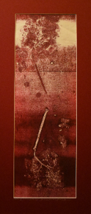 Grafika artystyczna na ścianę, Monotypia, kolor, sygnowana 18,0 x 54,0 cm - MOTYW III Z CYKLU HORTENSJE