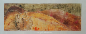 Grafika artystyczna na ścianę. Szablon kolorowy sygnowany 25,5 x 69,5 cm - ŁEMKOWSKA BAJKA, Seria A (1)