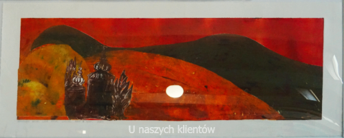 Grafika artystyczna na ścianę, Szablon  kolorowy, praca sygnowana, Łemkowska bajka, Seria B 1/10.png
