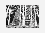 Grafika artystyczna na ścianę, Linoryt czarno-biały sygnowany 20,5 x 29,5 cm - Andrzejówka. Cerkiew p.w. Zaśnięcia Matki Bożej, passe-partout białe.png