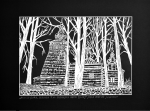 Grafika artystyczna na ścianę, Linoryt czarno-biały sygnowany 20,5 x 29,0 cm - ANDRZEJÓWKA. CERKIEW P.W. ZAŚNIĘCIA MATKI BOŻEJ
